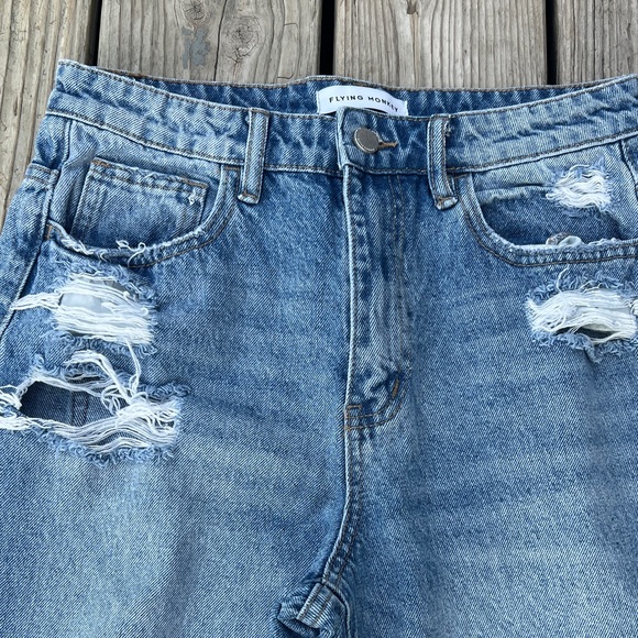 Flying Monkey Distressed Blue Jeans 100% cotton size 28 - Picture 5 of 9